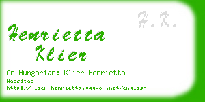 henrietta klier business card